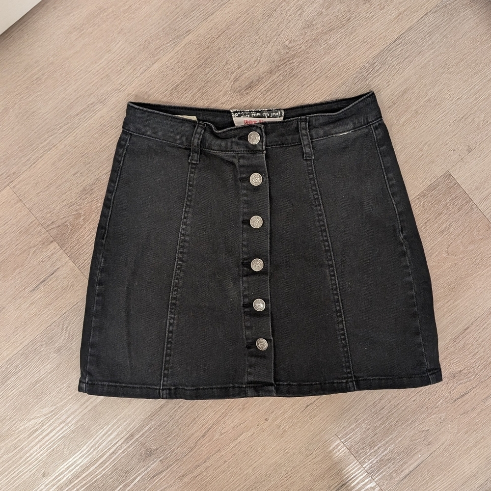 Vintage Y2K 90s Hot Kiss Mini Skater Schoolgirl Black Punk Skirt S Whimsigoth